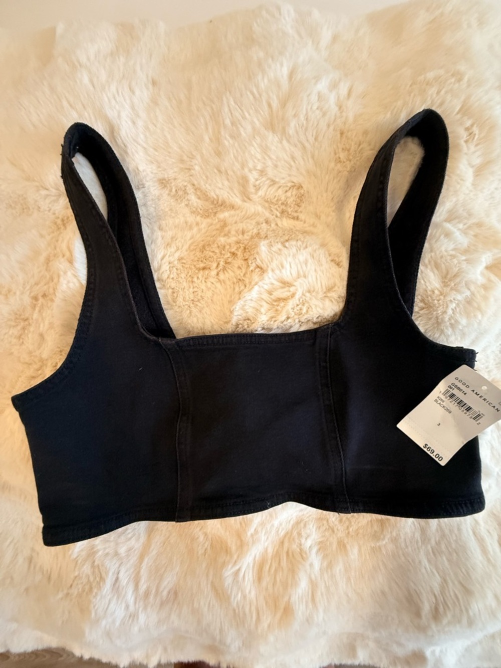 Good American Black Seamless Bralette